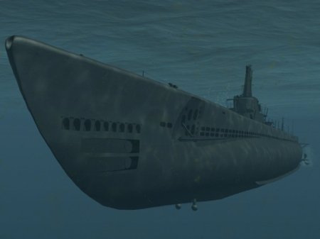 AN ARTIST'S RENDERING OF A SUBMERGED BALAO CLASS DIESEL SUBMARINE LIKE THE ATULE