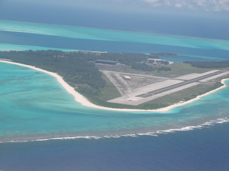 A RECENT AERIAL VIEW OF MIDWAY ISLAND